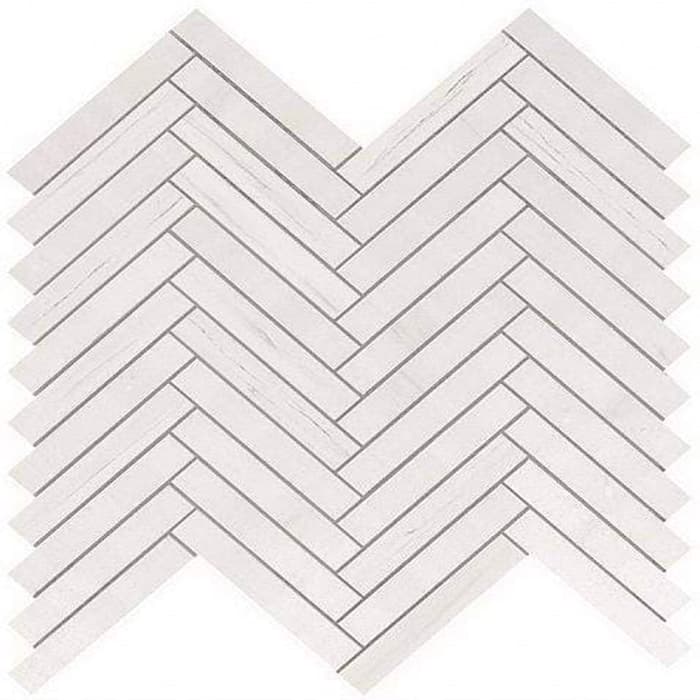 Marvel Stone Bianco Dolomite Herringbone Wall 30x30.5